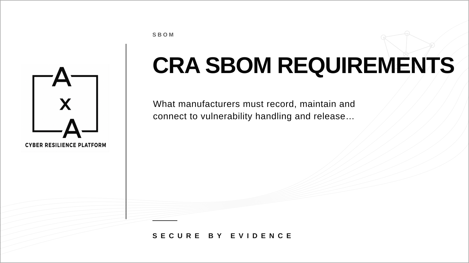 AA-sec cover graphic explaining software bill of materials requirements under the Cyber Resilience Act
