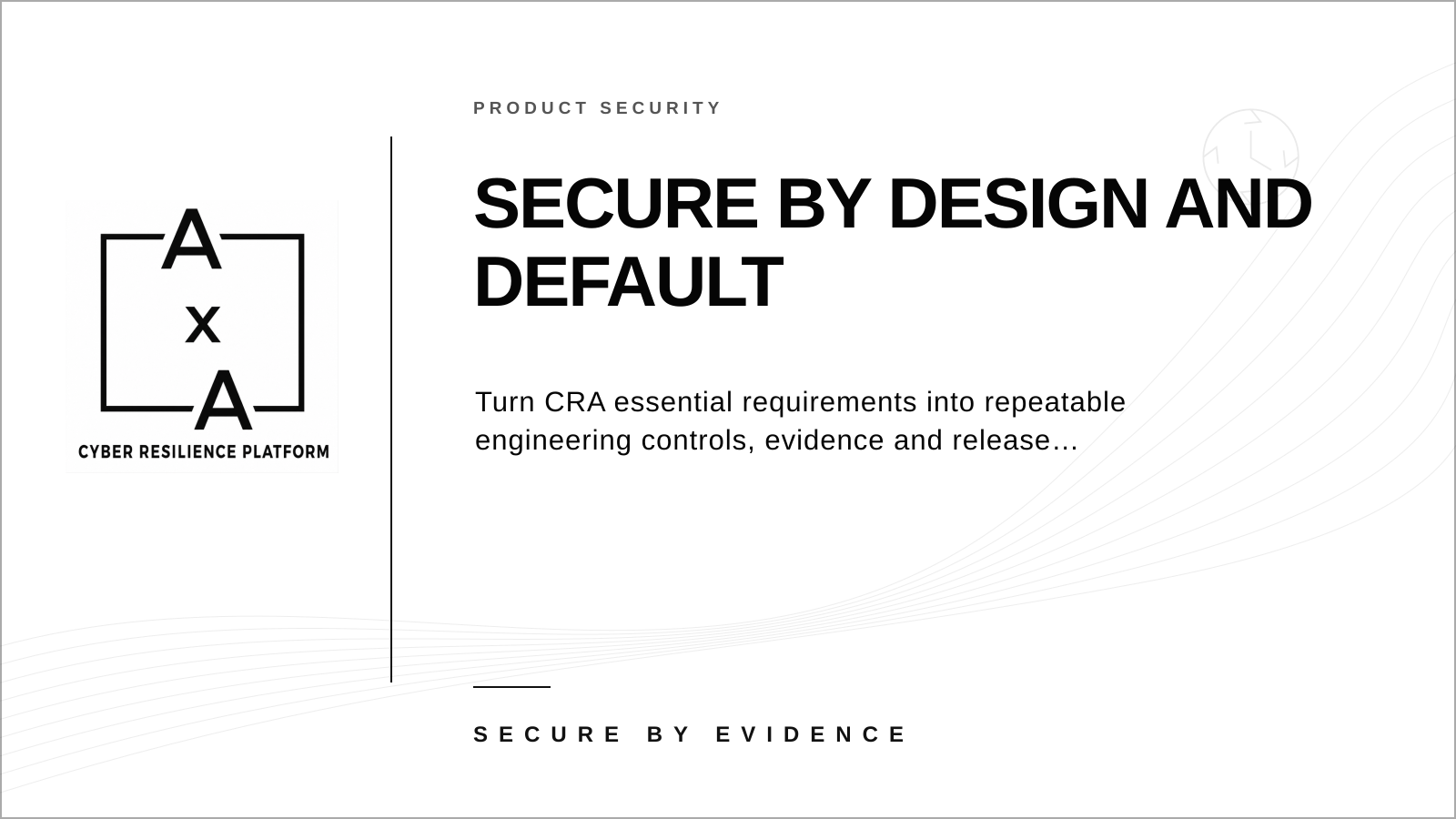 AA-sec cover graphic explaining secure-by-design and secure-by-default engineering practices under the Cyber Resilience Act